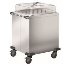 BLANCO Universalspender aus rostfreiem Edelstahl, 4 Lenkrollen Ø 125 mm, davon 2 mit Feststeller, unbeheizt, geschlossene Ausführung, inkl. 8