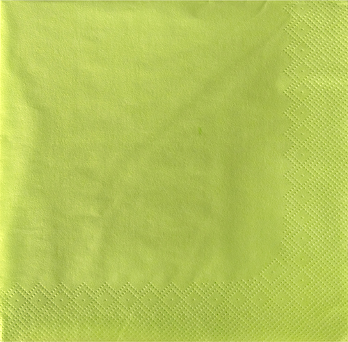 20 Servietten, 3-lagig 1/4-Falz 33 cm x 33 cm limonengrün von PAPSTAR