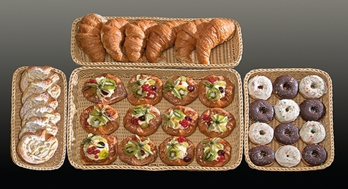 Gaspard FLECHTKORB GN-System - GN 1/1 - Polypropylen-Rattan - Farbe natur (ohne Inhalt) - Größe ca. 53,0 cm x 32,5 cm - Höhe 6,5 cm -