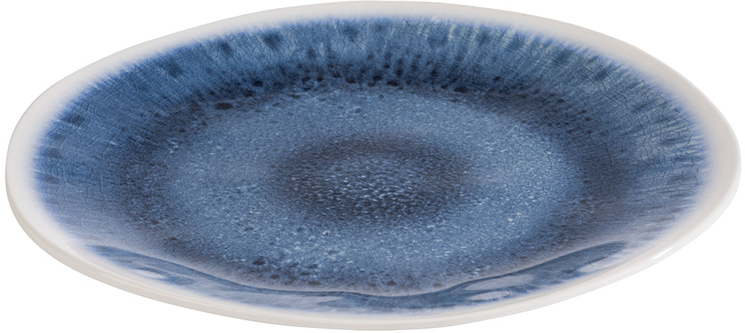 Teller -BLUE OCEAN- Ø 26,5 cm, H: 2 cm Melamin innen: Dekor, blau außen: weiß spülmaschinengeeignet stapelbar nicht