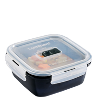 Black Box Active quadratisch 76cl mit Deckel Maße: 15,5 x 15,5 x 7 cm - Mat.: Glas gehärtet