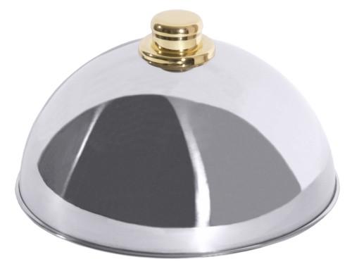 Tellerglocke 25 cm mit Knopfgriff aus Edelstahl