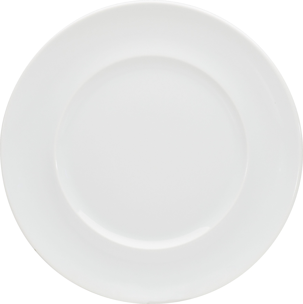 Bauscher Teller flach ENJOY, mit Fahne, Durchmesser: 260 mm, Höhe: 24 mm, uni weiss