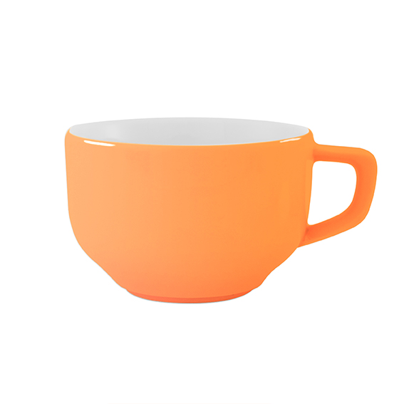 Obertasse 0,26 l - Form: Baristar - Dekor 78881, aprikose - aus Porzellan. Hersteller: Eschenbach., "Made in Germany".