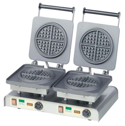 NEUMÄRKER Waffeleisen Americano II mit 2 Digitaltimern, Aluminiumplatten beschichtet 610x340x250 mm