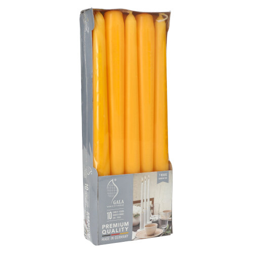 10 Leuchterkerzen Ø 2,3 cm · 25 cm goldgelb von GALA Basic