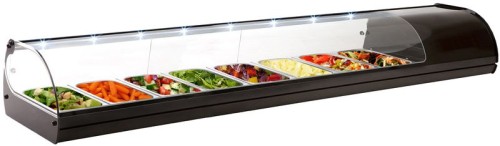 NEUMÄRKER Royal Cooling Tapas 8 - schwarz 8x GN 1/3 - 40 mm tief 1788x395x245 mm