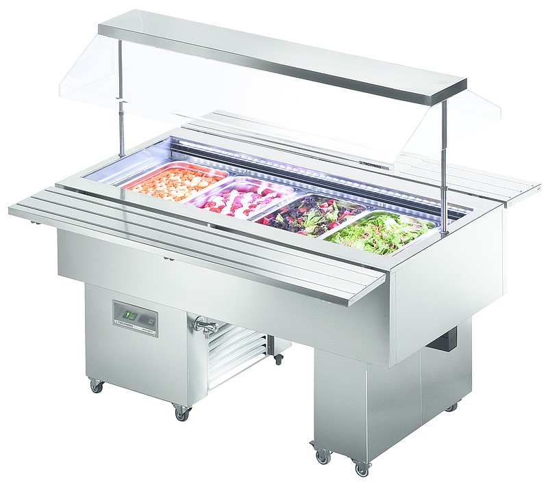 Nordcap Salatbar ISOLA 6 M INOX UM, für GN 1/1, steckerfertig, Umluftkühlung