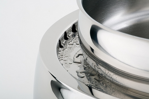 Suppen-Kugel -GLOBE- Ø 48 cm, H: 32 cm, 10 Liter Edelstahl hochglanzpoliert mit hydraulischer Deckelbremse zur geräuscharmen