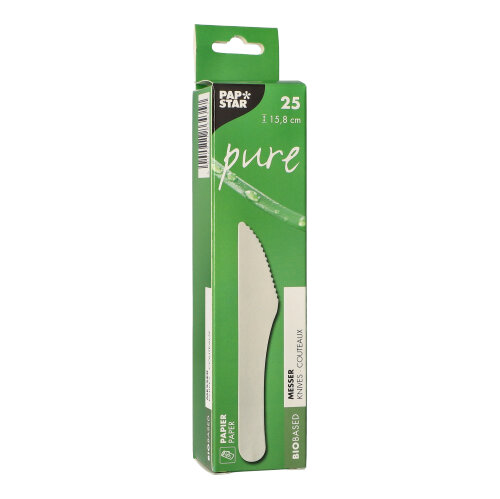 PAPSTAR 25 Messer, Papier "pure" 15,8 cm weiss