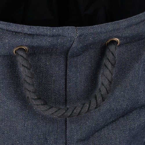 Wäschesammler "Denim", Baumwolle/Polyester, blau / Maße: Ø 40x50 cm