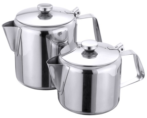 Teekanne aus Edelstahl 18/10, hochglänzend, mit Ausgusssieb, mit Scharnierdeckel Volumen: 0,3 l, Durchmesser: 8,5