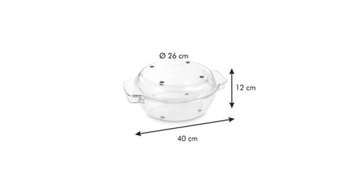 Runder Bräter mit Deckel GrandCHEF 32 cm, aus Glas