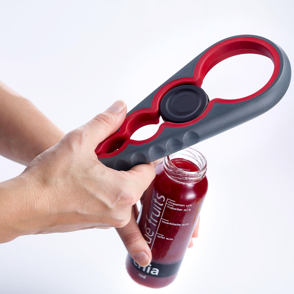 Deckelöffner MOBY DICK, hilft Gläser u. Drehverschlüsse mühelos zu öffnen, sicherer Halt durch Gummierung,