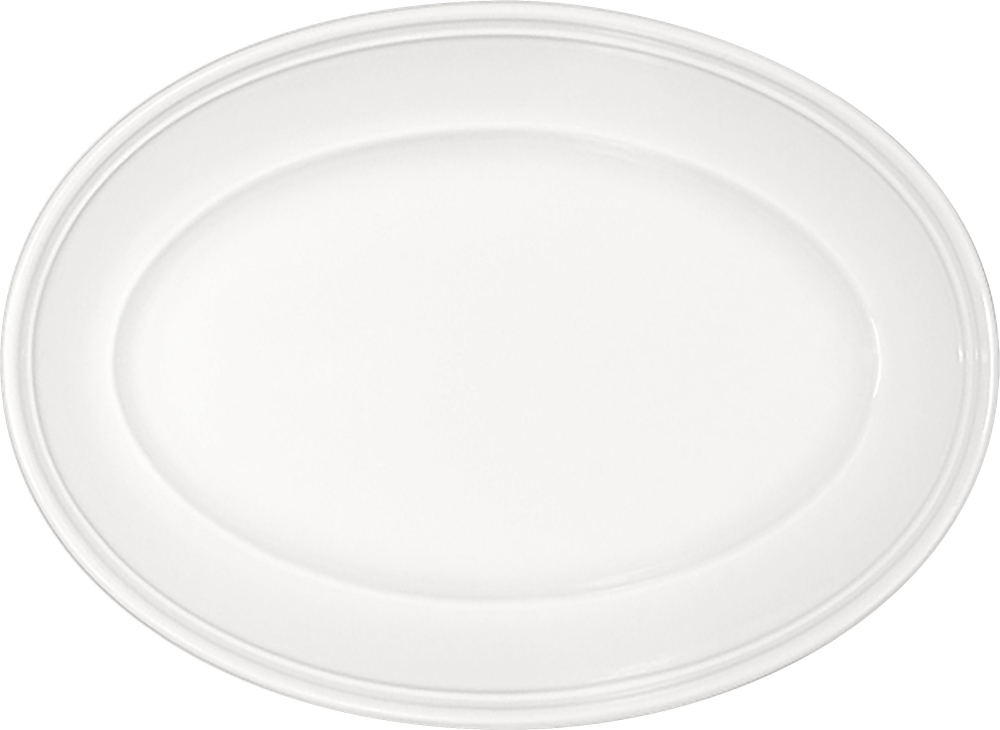 Bauscher Platte oval COME4TABLE, mit steile Fahne, 200 x 135 mm, Höhe: 32, uni weiss