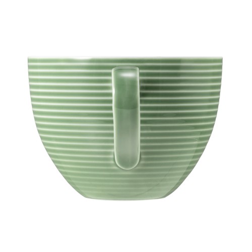 Seltmann Milchkaffeeobertasse 0,35 l mit Relief, rund mit Relief, Form: Beat, weiss Salbei7, hohe Kantenschlagfestigkeit, Made in Germany