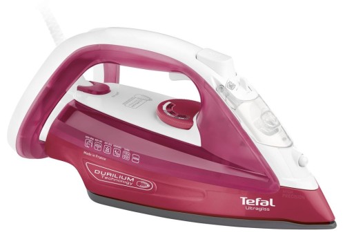 Tefal Dampfbügeleisen Ultragliss, hervorragende Gleitfähigkeit, rot/weiß, 2.400 W, Dampfstoß (140g/min)