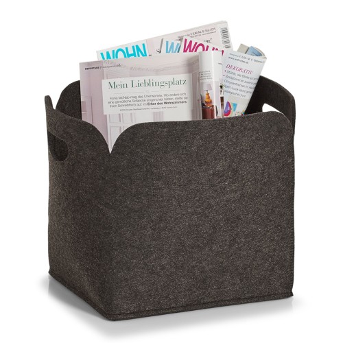 Aufbewahrungskorb, Filz, 30x24x30 cm. Farbe: anthrazit. Mit diesem hochwertigen Aufbewahrungskorb aus Filz können Sie nicht nur