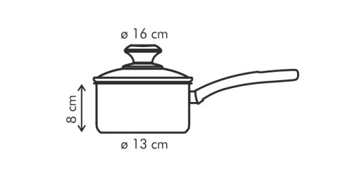 Stielkasserolle PRESTO, deckel, Ø 16 cm, 1.4l