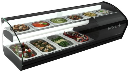 NEUMÄRKER Kühlvitrine 46 für 4x GN 1/3 + 6x GN 1/6 - 40 mm tief 1085x395x360 mm