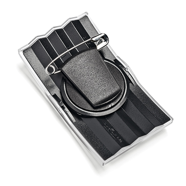 DURABLE Namensschild KONVEX 75 x 40 mm (B x H) drehbare Kombiklemme transparent 25 St./Pack.