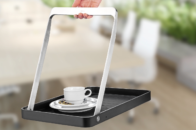 Stelton Take away, Serviertablett, 46 cm aus Edelstahl und ABS Kunststoff Maße: 46,5 x 30,5cm