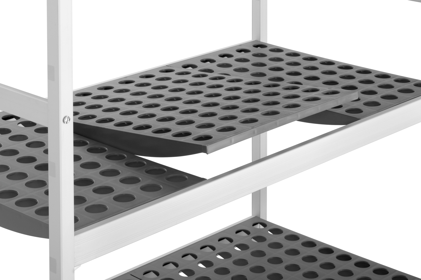 Bartscher Regalsystem Kit 2, B1080 | Bausatzbestehend aus: 2 Regalständern ,16 Einlegeböden |Maße: 108 x 56 x 180,0 cm. Gewicht: