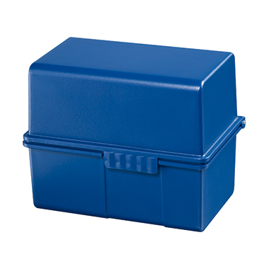 HAN Karteikasten 12,1 x 10,1 x 7,4 cm (B x H x T) DIN A7 quer 300 Karten Polystyrol blau