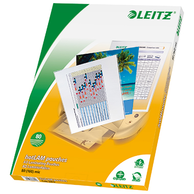 Leitz Laminierfolientasche 303 x 426 mm (B x H) DIN A3 80µm glänzend 100 St./Pack.