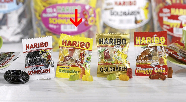 Haribo Kinder Schnuller Minibeutel 100 Minibeutel à 10g.
