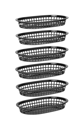 Servierkörbe im Fastfood-Stil, HENDI, Schwarz, 6 Stk., 275x175x(H)38mm