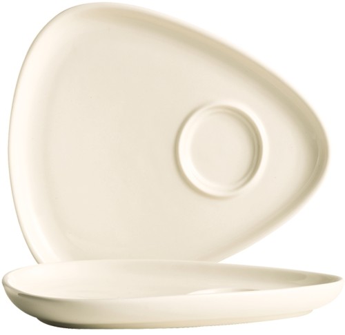 Aroma elfenb. Dreieck-Setplatte 25cm * passend zur Oberen 22cl  30cl Arcoroc Ivoire