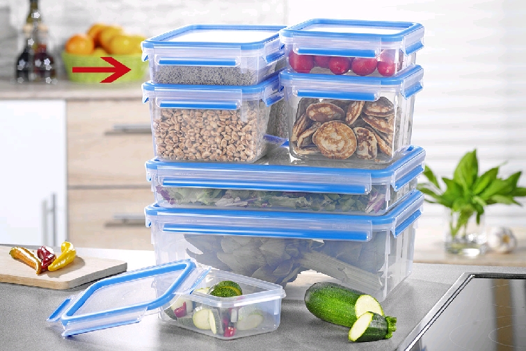 Emsa CLIP & CLOSE Frischhaltedose 1,2L rechteckig, Maße: 22,6 x 16,7 x 5,9 cm Material: Kunststoff, mit Soft-Touch-Clips