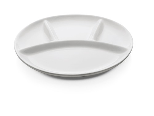 Fondueteller. Porzellan. 4-fach Unterteilung.
