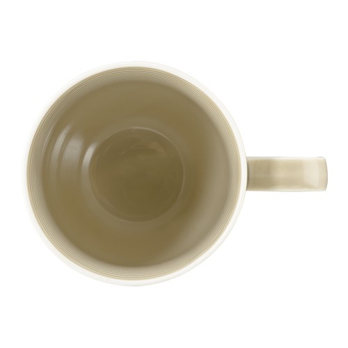 Seltmann Becher mit Henkel 0,35 l mit Relief, rund mit Relief, Form: Beat, weiss Sandbeige, hohe Kantenschlagfestigkeit, Made in Germany