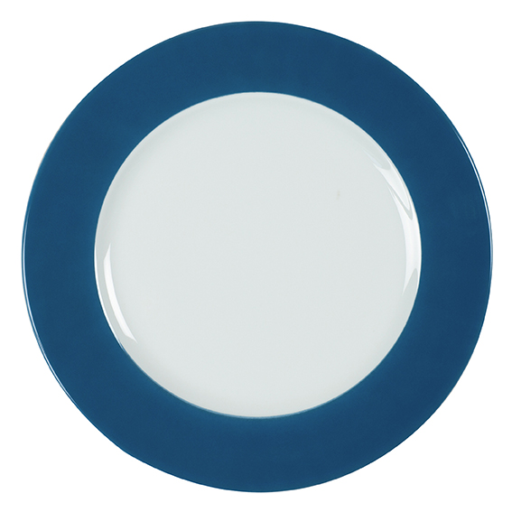 Teller flach 31,5 cm - Form: Table Selection -, Dekor 66279 ozeanblau - aus Porzellan., Hersteller: Eschenbach. "Made in Germany".