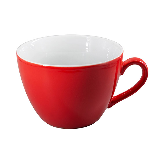 Obertasse 0,45 l - Form: Table Selection - Dekor, 79172 glutrot - aus Porzellan. Hersteller:, Eschenbach. "Made in Germany".