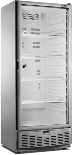 SARO Kühlschrank mit Glastür, Modell MM5 A PV Made in Europe - Material: (Gehäuse) Edelstahl; (Innenraum) Kunststoff, weiß; Glastür - 1