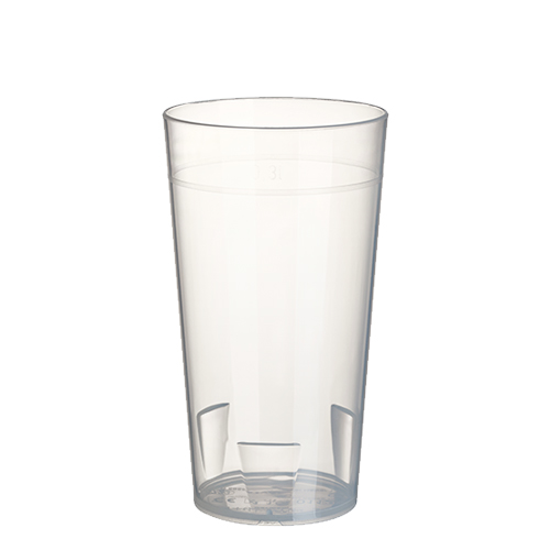 10 Mehrweg-Trinkbecher 0,3 l Ø 7 cm · 13 cm transluzent unzerbrechlich von Starpak