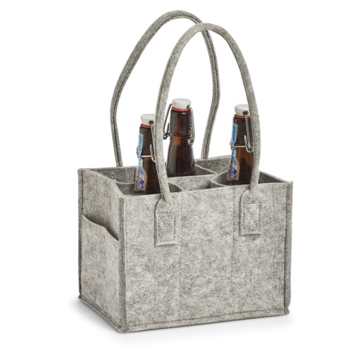 Tragetasche für 6 Flaschen, Filz. Länge: 235 mm. Breite: 165 mm. Höhe: 390 mm