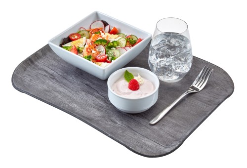 Versa Century Polyester Holzoptik Tablett 33 x 43 cm Graue Eiche von Cambro