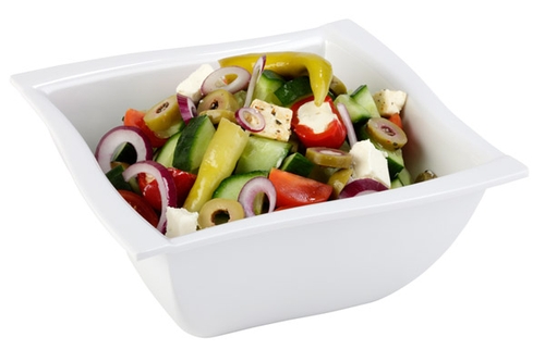 Schale -SINUS- 21 x 21 cm, H: 9 cm Melamin, weiß, 1,5 Liter spülmaschinengeeignet stapelbar nicht mikrowellengeeignet keine