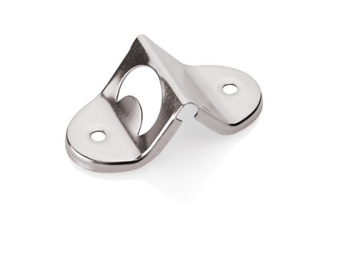 Flaschenöffner. Chromnickelstahl. zur Wandmontage.