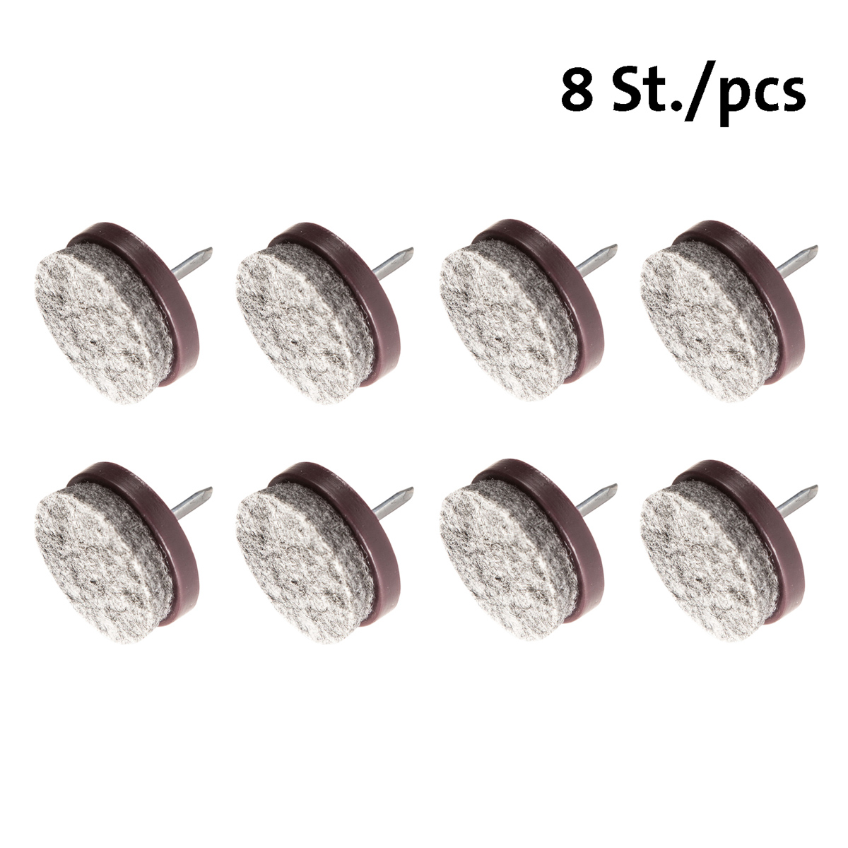 8 Filzgleiter mit Nagel, ø 24 mm
