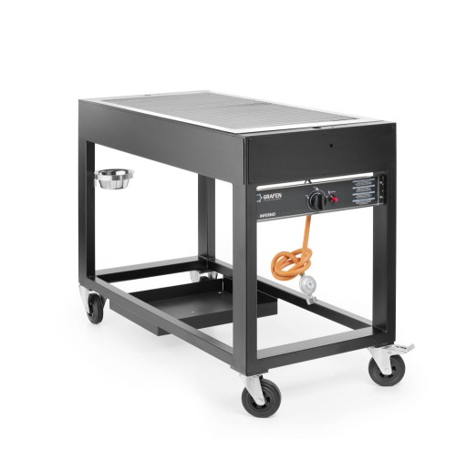 Gasgrill Tampa, HENDI, Schwarz, 10kW, 1260x580x(H)900mm