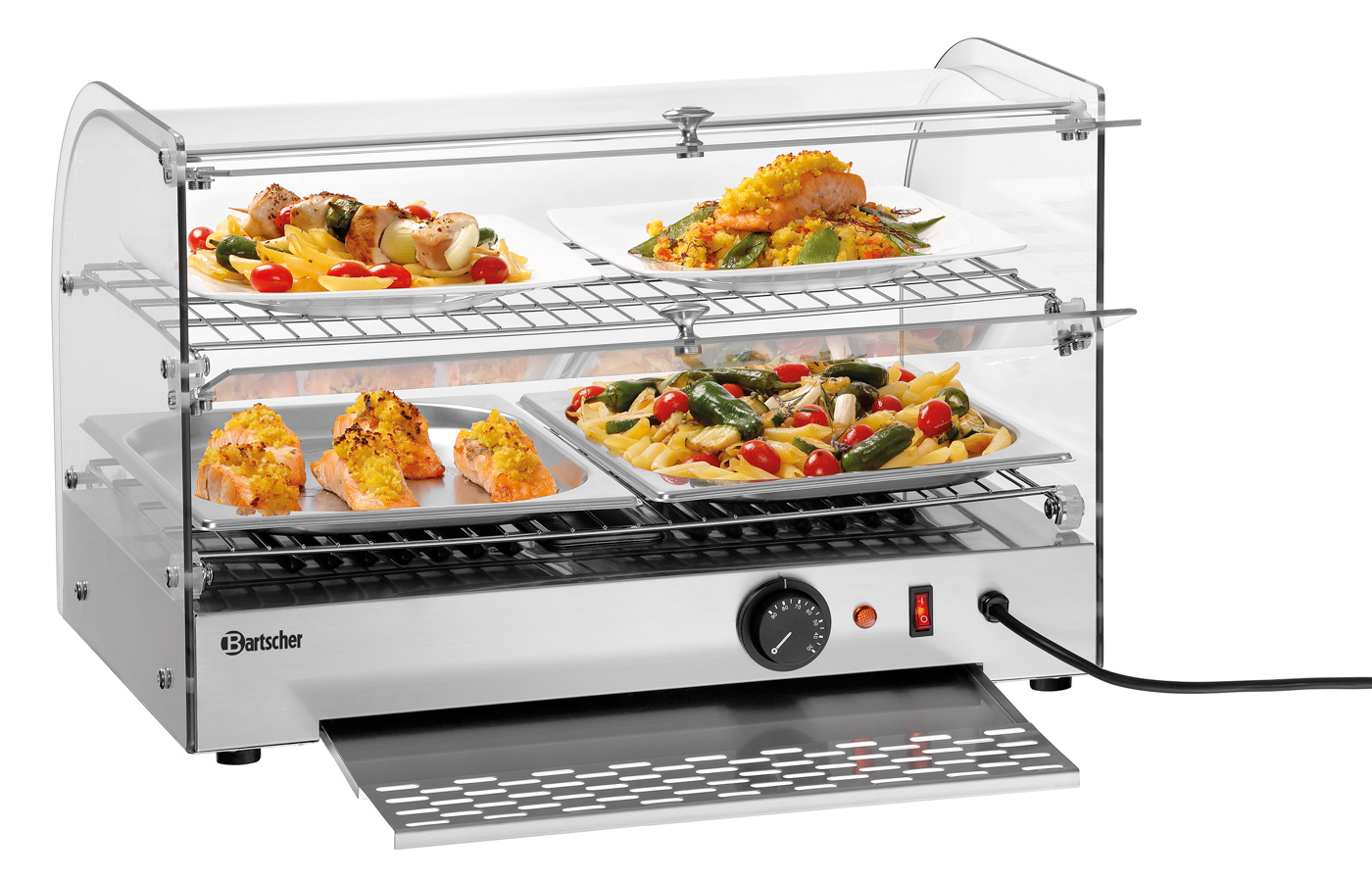 Bartscher Heiße Theke 5200 2ER | BreiteZwischenablage: 520 mm | Maße: 56 x 39,5 x 36,5cm. Gewicht: 14,8 kg