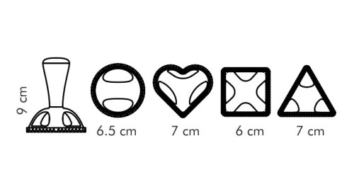 Ravioli-Former DELÍCIA, 4 Formen