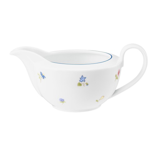 Seltmann Sauciere 0,45 l, rund, Form: Community, Dekor: 57390 Streublume blaue Linie, hohe Kantenschlagfestigkeit, Made in Germany
