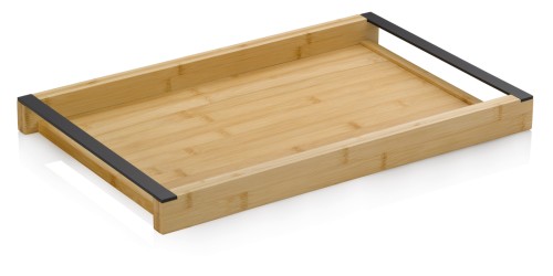 Kela Serviertablett Kiril aus Bambus, schwarz, ca. 540mm x 345mm x 45mm (L x B x H)