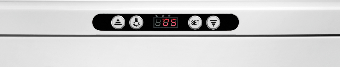 Bartscher Kühlvitrine 235L-W | Art derVerglasung: Doppel-Verglasung | Maße: 52,5 x 45,5x 170,3 cm. Gewicht: 80,2 kg